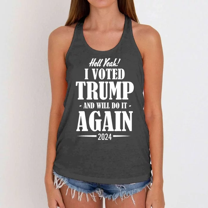 Trump 2024 Funny Patriotic President Voting Election Women's Knotted Racerback Tank