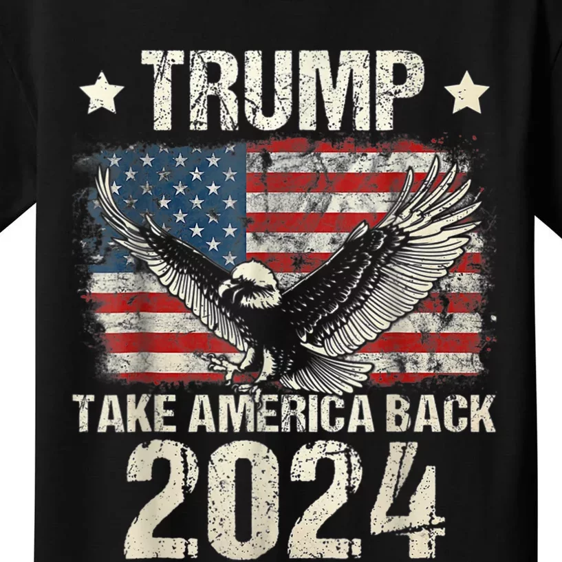 Trump 2024 Flag Take America Back Kids T-Shirt