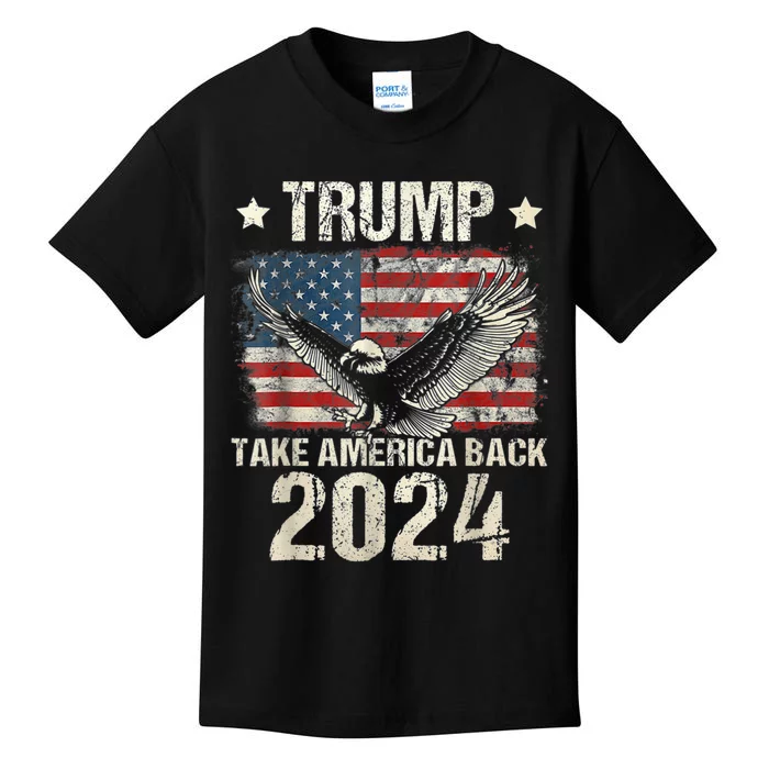 Trump 2024 Flag Take America Back Kids T-Shirt