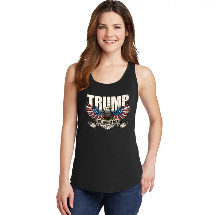 Trump 2024 Flag Take America Back Donald Trump Ladies Essential Tank