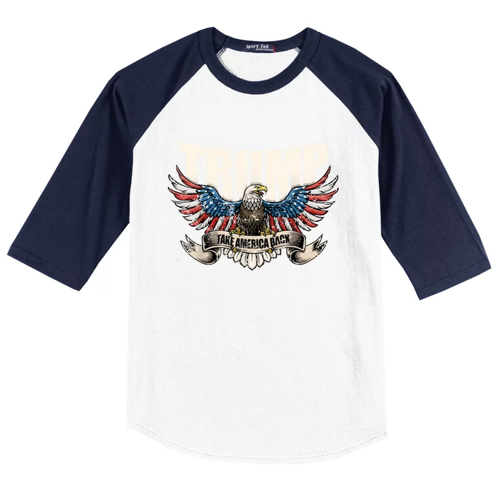 Trump 2024 Flag Take America Back Donald Trump Baseball Sleeve Shirt