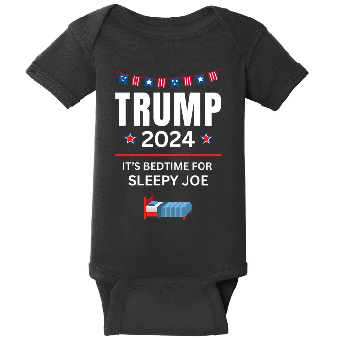 Trump 2024 Funny Anti Sleepy Joe Biden Pro Trump Republican Baby Bodysuit