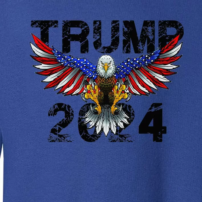 Trump 2024 Flag American Holiday Toddler Sweatshirt