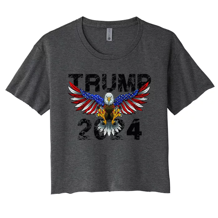 Trump 2024 Flag American Holiday Women's Crop Top Tee