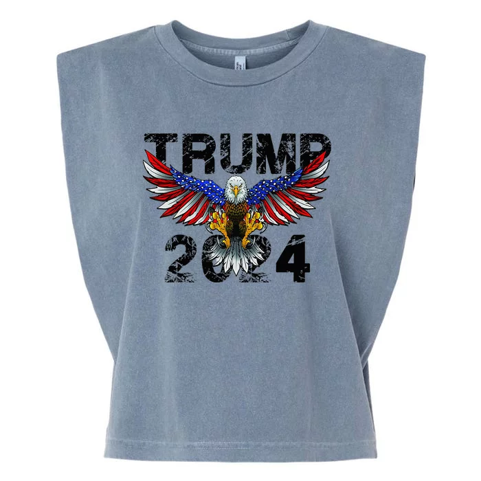 Trump 2024 Flag American Holiday Garment-Dyed Women's Muscle Tee