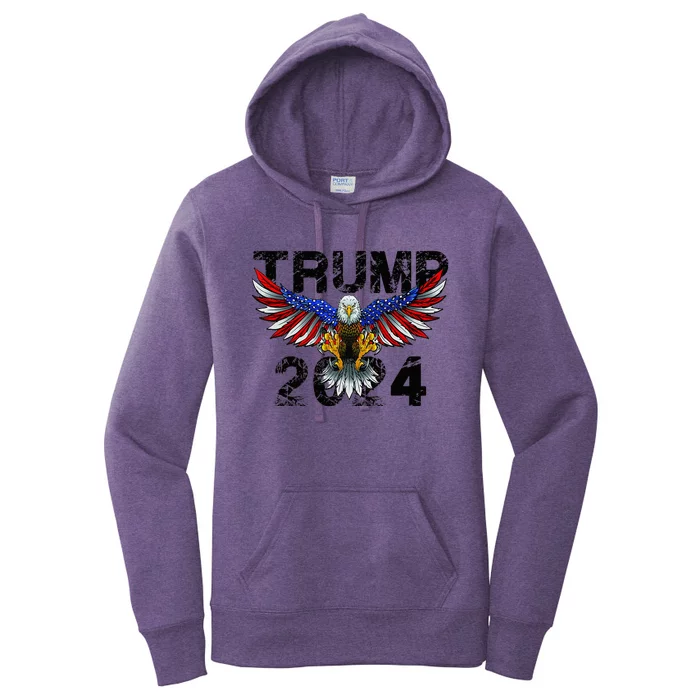 Trump 2024 Flag American Holiday Women's Pullover Hoodie