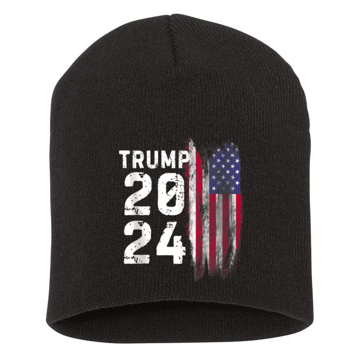 Trump 2024 Flag Usa Short Acrylic Beanie