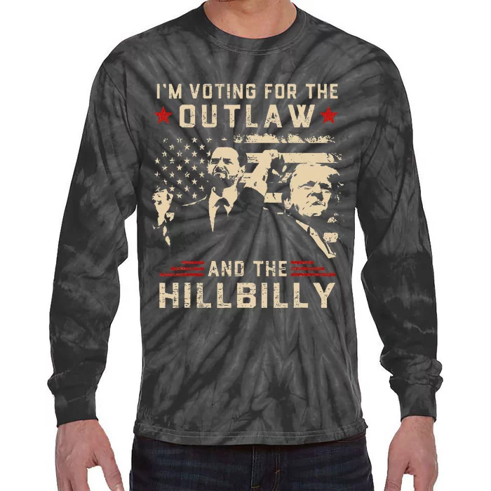 Trump 2024 Flag Outlaw Hillbilly J.D.Vance 2024 Donald Trump Gift Tie-Dye Long Sleeve Shirt