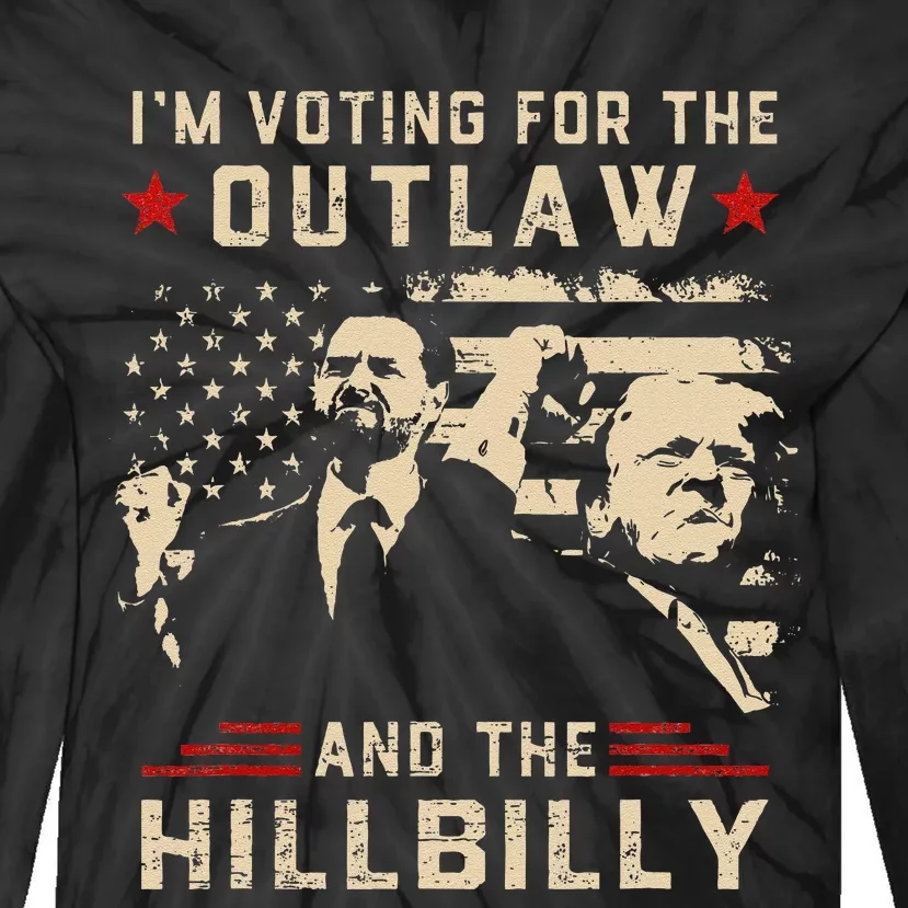 Trump 2024 Flag Outlaw Hillbilly J.D.Vance 2024 Donald Trump Gift Tie-Dye Long Sleeve Shirt