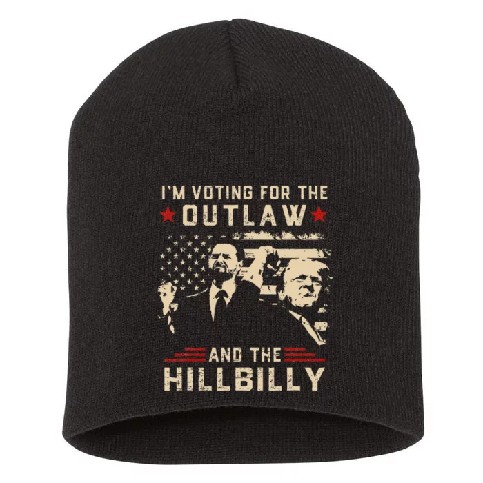 Trump 2024 Flag Outlaw Hillbilly J.D.Vance 2024 Donald Trump Gift Short Acrylic Beanie