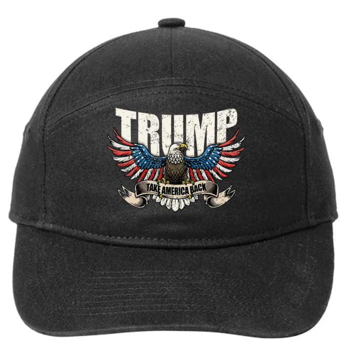 Trump 2024 Flag Take America Back Donald Trump 7-Panel Snapback Hat