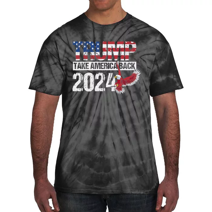 Trump 2024 Flag Take America Back Tie-Dye T-Shirt