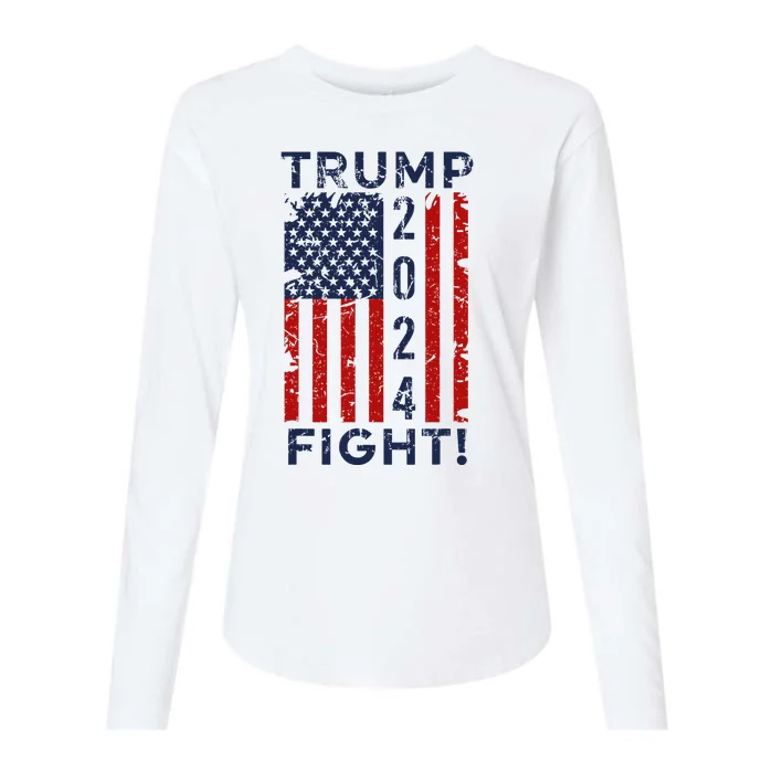 Trump 2024 Fight Fight Fight Trump President Election 2024 Womens Cotton Relaxed Long Sleeve T-Shirt