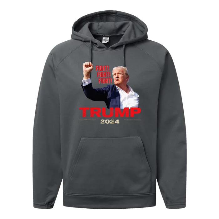 Trump 2024 Fight Fight Fight July 13th Trump Rally Performance Fleece Hoodie