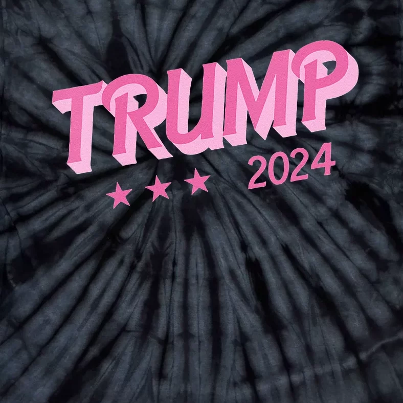 Trump 2024 Funny Donald Trump Pink Bubble Letters Tie-Dye T-Shirt