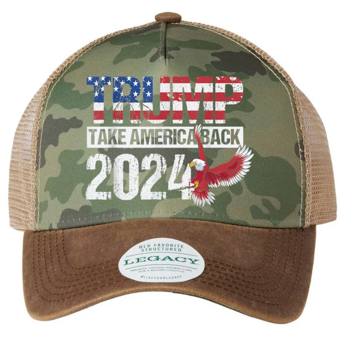 Trump 2024 Flag Take America Legacy Tie Dye Trucker Hat