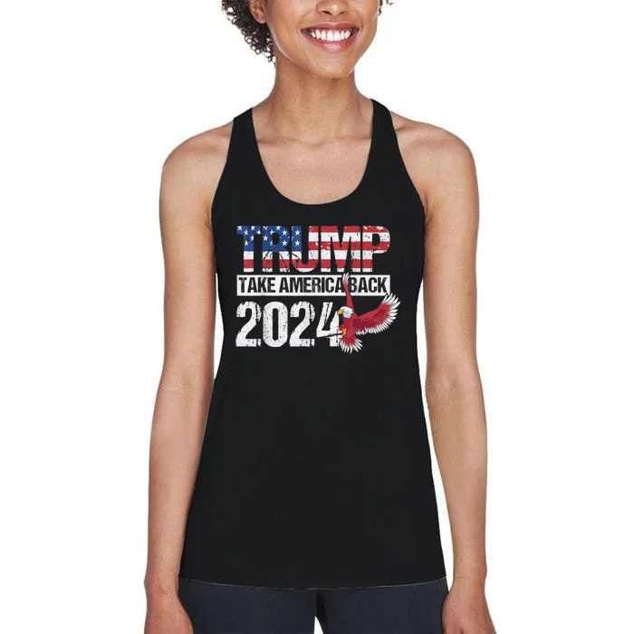 Trump 2024 Flag Take America Women's Racerback Tank