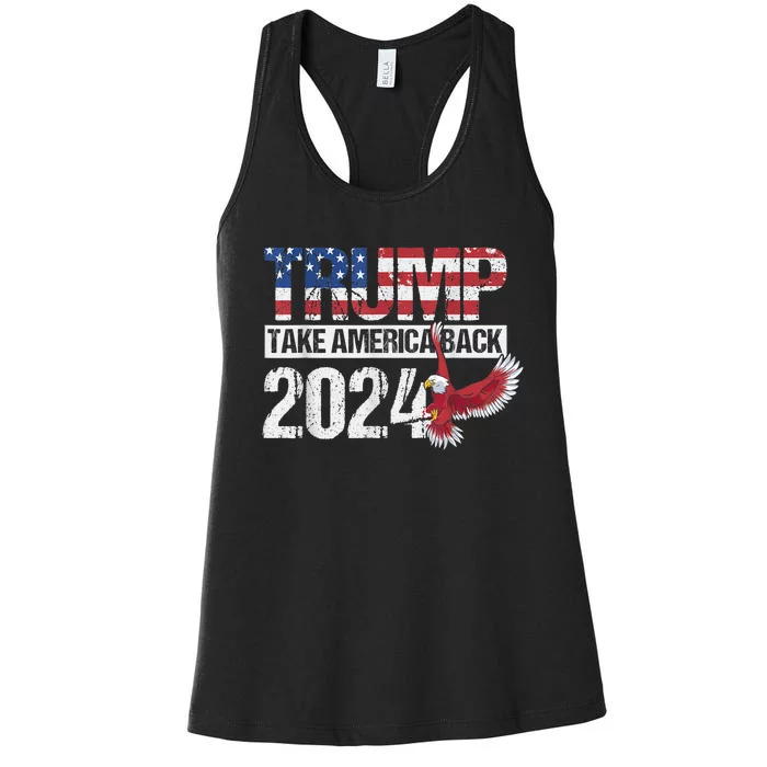 Trump 2024 Flag Take America Women's Racerback Tank