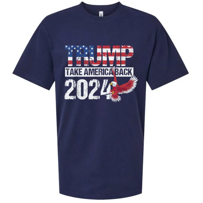 Trump 2024 Flag Take America Sueded Cloud Jersey T-Shirt