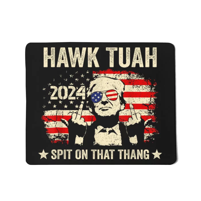 Trump 2024 Flag Funny Hawk Tush Middle Finger 24 Vote Trump Mousepad