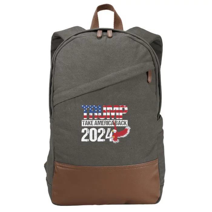 Trump 2024 Flag Take America Back Trump 2024 Cotton Canvas Backpack