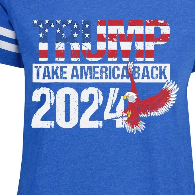 Trump 2024 Flag Take America Back Trump 2024 Enza Ladies Jersey Football T-Shirt