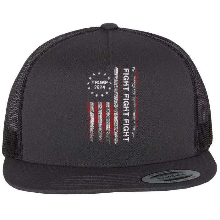 Trump 2024 Fight Fight Fight Trump President Election 2024 Flat Bill Trucker Hat