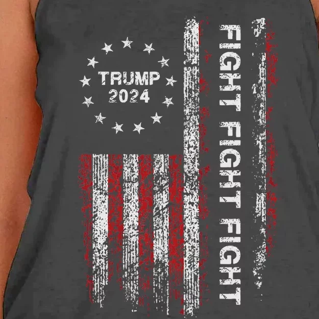 Trump 2024 Fight Fight Fight Trump President Election 2024 Women's Knotted Racerback Tank