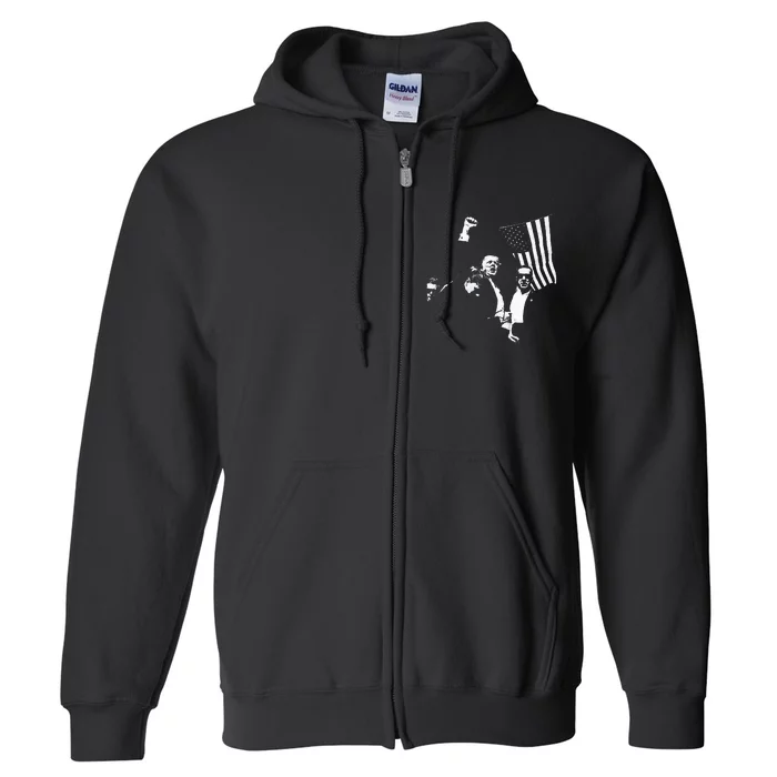 Trump 2024 Fear Not American Hero Fight Fight Fight Maga Full Zip Hoodie