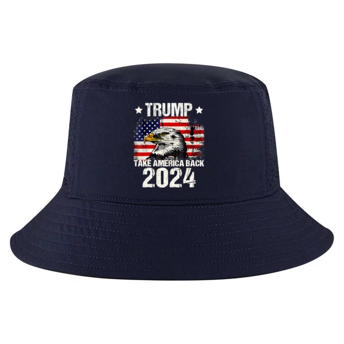 Trump 2024 Flag Take America Back Trump 2024 Gift Cool Comfort Performance Bucket Hat