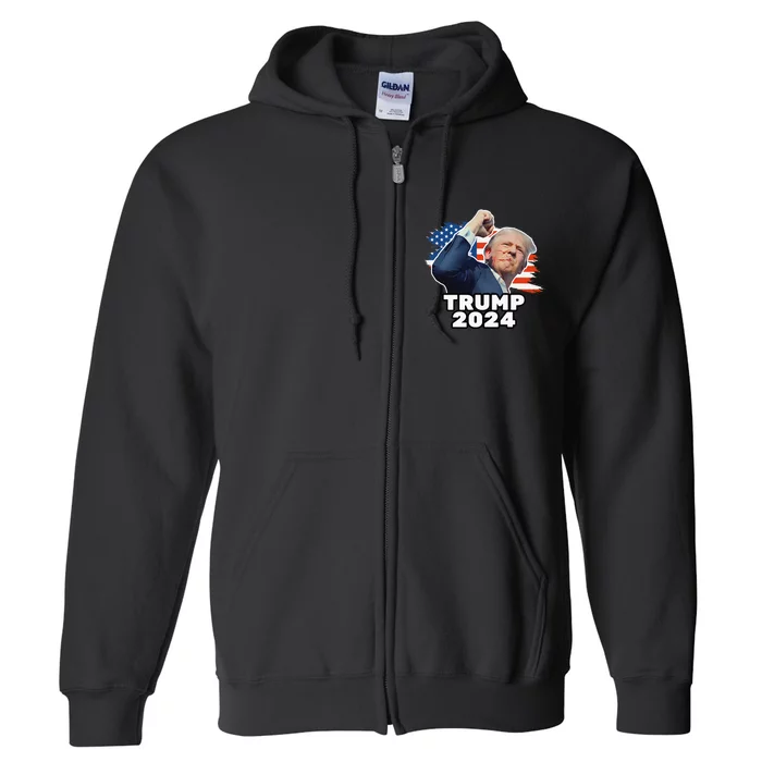 Trump 2024 Fist Pump Full Zip Hoodie