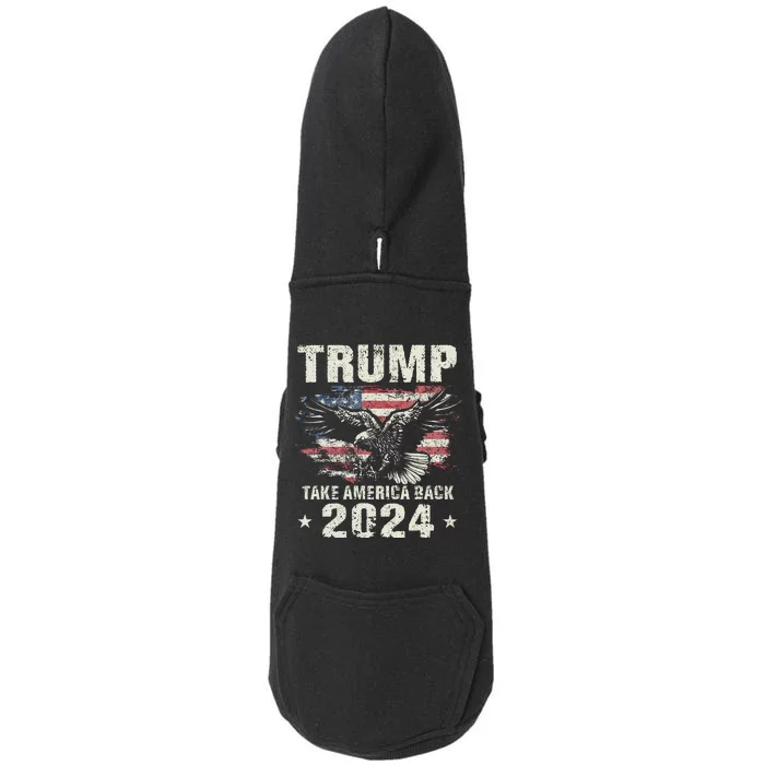 Trump 2024 Flag Take America Back Women Doggie 3-End Fleece Hoodie