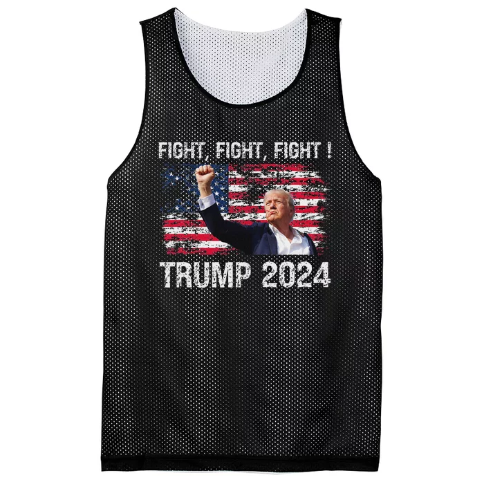 Trump 2024 Fight President Election Bold Design Mesh Reversible Basketball Jersey Tank