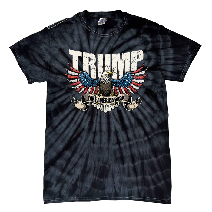 Trump 2024 Flag Take America Back Women Donald Trump Tie-Dye T-Shirt