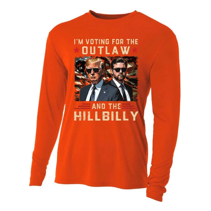 Trump 2024 Flag Outlaw Hillbilly J.D.Vance 2024 Donald Trump Cooling Performance Long Sleeve Crew