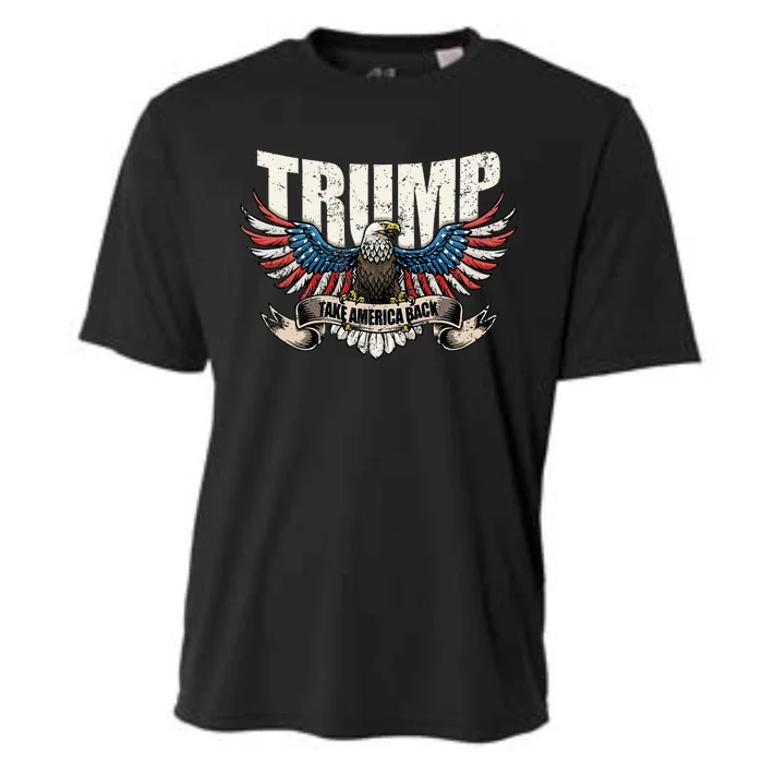 Trump 2024 Flag Take America Back Donald Trump Cooling Performance Crew T-Shirt