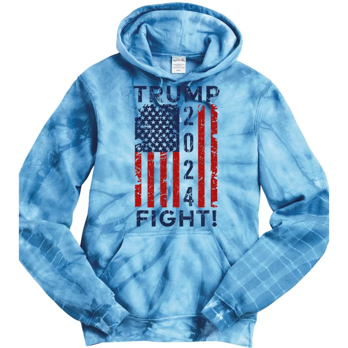 Trump 2024 Fight Fight Fight Tie Dye Hoodie