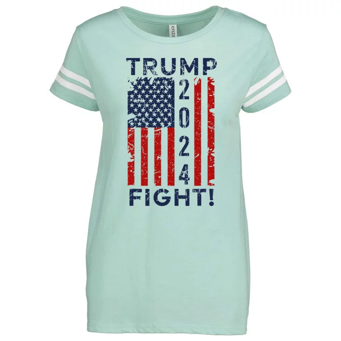 Trump 2024 Fight Fight Fight Enza Ladies Jersey Football T-Shirt