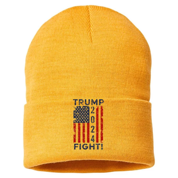 Trump 2024 Fight Fight Fight Sustainable Knit Beanie