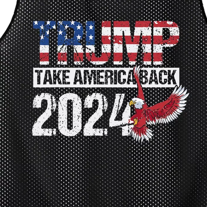 Trump 2024 Flag Take America Back Trump 2024 Mesh Reversible Basketball Jersey Tank