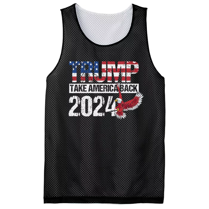 Trump 2024 Flag Take America Back Trump 2024 Mesh Reversible Basketball Jersey Tank