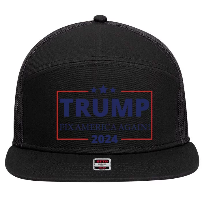 Trump 2024 Fix America Again 7 Panel Mesh Trucker Snapback Hat