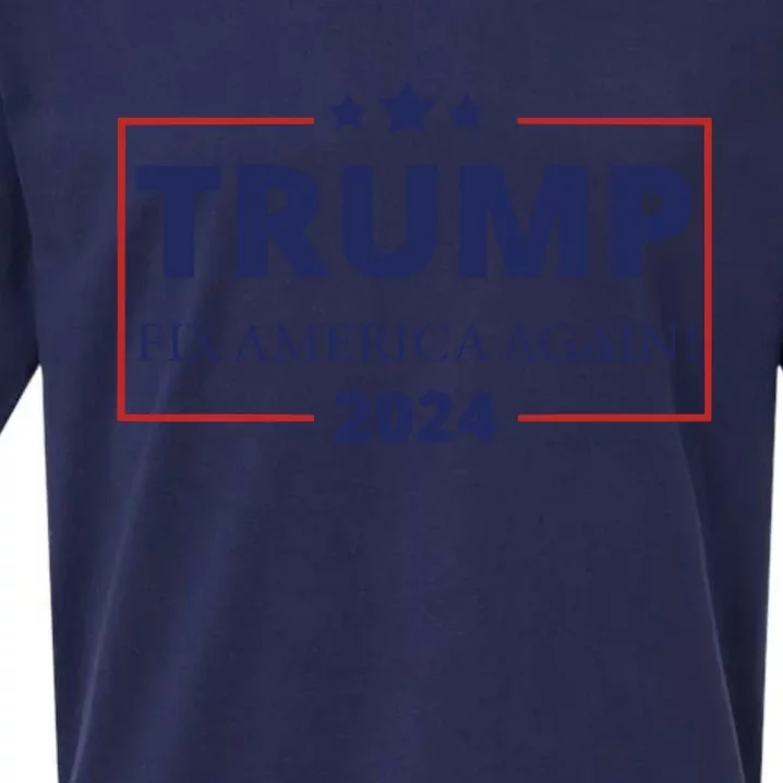 Trump 2024 Fix America Again Sueded Cloud Jersey T-Shirt