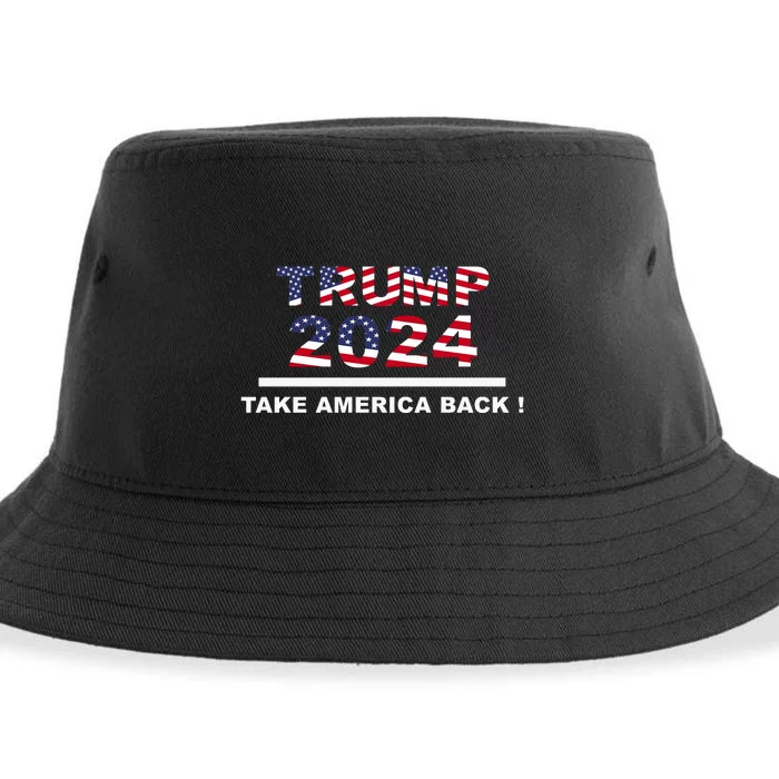 Trump 2024 Flag Take America Back | Vote Sustainable Bucket Hat