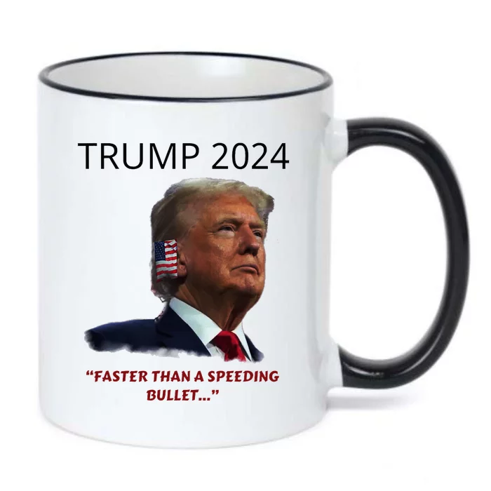 Trump 2024 Faster Than A Speeding Bullet Patriotic Graphic Black Color Changing Mug