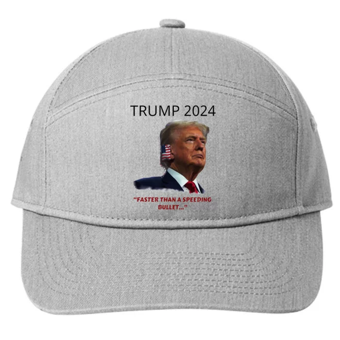 Trump 2024 Faster Than A Speeding Bullet Patriotic Graphic 7-Panel Snapback Hat