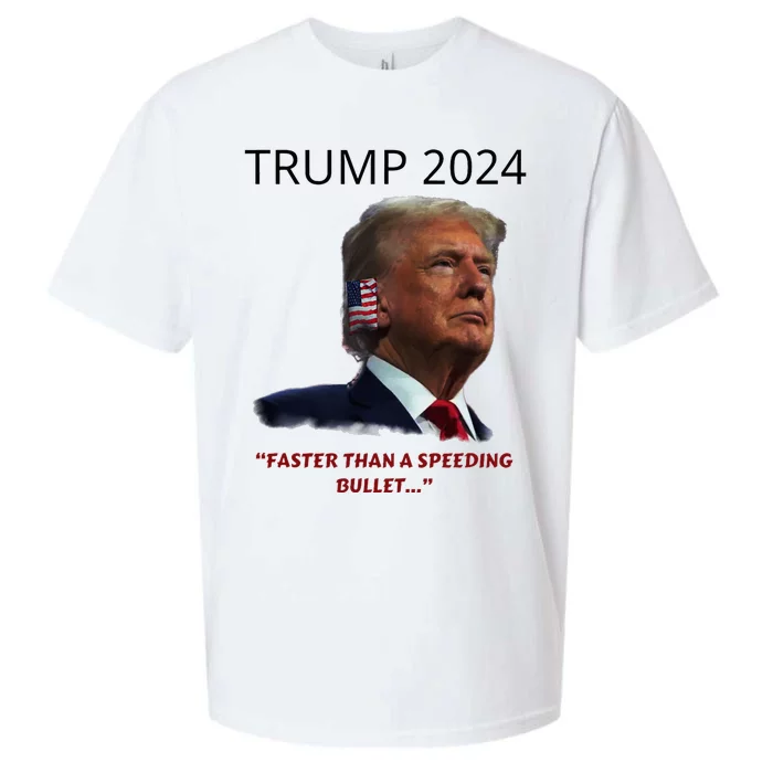 Trump 2024 Faster Than A Speeding Bullet Patriotic Graphic Sueded Cloud Jersey T-Shirt