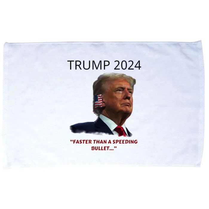 Trump 2024 Faster Than A Speeding Bullet Patriotic Graphic Microfiber Hand Towel