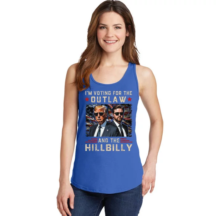 Trump 2024 Flag Outlaw Hillbilly J.D.Vance 2024 Donald Trump Gift Ladies Essential Tank