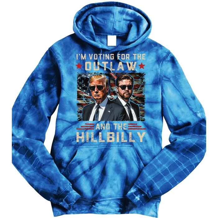 Trump 2024 Flag Outlaw Hillbilly J.D.Vance 2024 Donald Trump Gift Tie Dye Hoodie